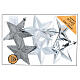 Recycled plastic silver star Christmas ornaments 100mm box of 6 s5