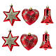 Box of 6 eco-friendly red Christmas tree decorations, 90 mm s1