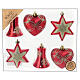 Box of 6 red recycled plastic Christmas ornaments 90 mm s5