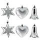 Box of 6 eco-friendly silver Christmas tree decorations, 90 mm s1