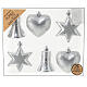 Box of 6 eco-friendly silver Christmas tree decorations, 90 mm s5