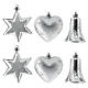 Box 9 palline colore argento 90 mm ecosostenibili albero Natale s1