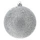 Set 6 palline argento plastica albero Natale 80 mm s2
