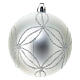 Plastic Christmas tree baubles silver set of 6, 80 mm s3