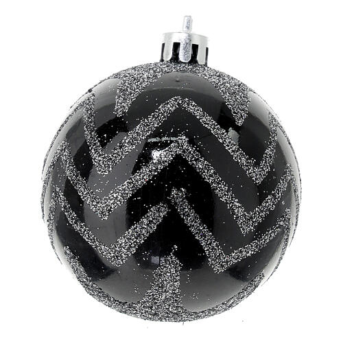 Black Christmas tree balls glittery 60 mm set of 9 | online sales on ...