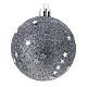 Black Christmas tree balls glittery 60 mm set of 9 s2