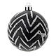 Black Christmas tree balls glittery 60 mm set of 9 s3