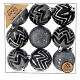 Black Christmas tree balls glittery 60 mm set of 9 s5