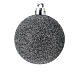 Box of 27 black Christmas balls with glittery silver details, recycled plastic, 60 mm s2