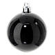 Box of 27 black Christmas balls with glittery silver details, recycled plastic, 60 mm s4