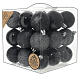 Box of 27 silver glitter balls with black base 60 mm s1