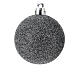 Box of 27 silver glitter balls with black base 60 mm s2