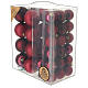 Set of Christmas tree burgundy ornaments, 38 balls of 40-60 mm and topper s1