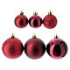 Set of Christmas tree burgundy ornaments, 38 balls of 40-60 mm and topper s2