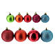 Set of Christmas tree ornaments, 38 balls of 40-60 mm and topper, red blue and pink s2