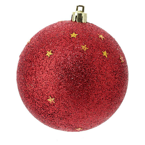 Set 6 bolas rojas 80 mm árbol de Navidad 2