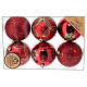 Set 6 boules rouges 80 mm sapin de Noël s5