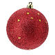 Jogo de bolas para árvore de Natal 6 peças vermelhas 80 mm s2