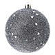 Set 6 palline nere e argento in plastica albero di Natale 80 mm s2