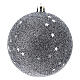 Plastic Christmas tree balls black and silver 6 pcs 80 mm s2