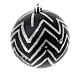 Plastic Christmas tree balls black and silver 6 pcs 80 mm s3