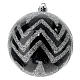 Plastic Christmas tree balls black and silver 6 pcs 80 mm s4