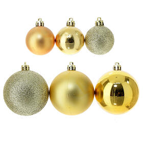 Set décorations pour sapin 38 boules de Noël or durables 60 mm
