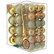 Jogo de bolas cor de ouro para árvore de Natal 38 peças 40-60 mm e ponteira plástico reciclado s1