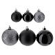 Set of Christmas tree black ornaments, 38 balls of 40-60 mm and topper s2