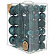 Set of Christmas tree ornaments, 38 balls of 40-60 mm and topper, emerald green s1