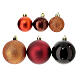 Set of Christmas tree ornaments, 38 balls of 40-60 mm and topper, red orange and dark brown s2
