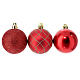 Set 27 boules rouges durables 60 mm sapin Noël s5