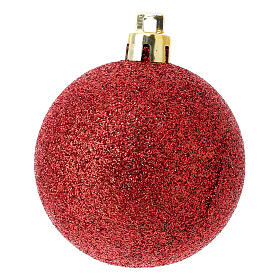 Box of 27 eco-friendly Christmas tree red baubles 60 mm