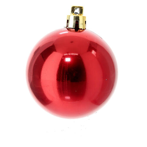 Box of 27 eco-friendly Christmas tree red baubles 60 mm 4