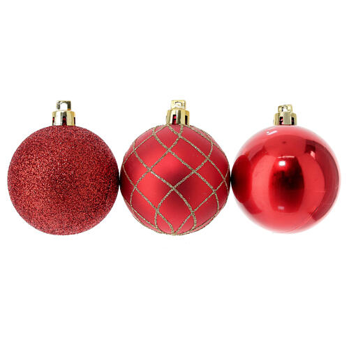 Box of 27 eco-friendly Christmas tree red baubles 60 mm 5