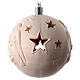 Christmas wooden ball with carved Nativity and warm light, Val Gardena, 2.2 in, natural wood s3