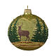 Pallina albero di Natale Renna paesaggio vetro decorato 10 cm s1