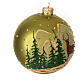 Pallina albero di Natale Renna paesaggio vetro decorato 10 cm s3