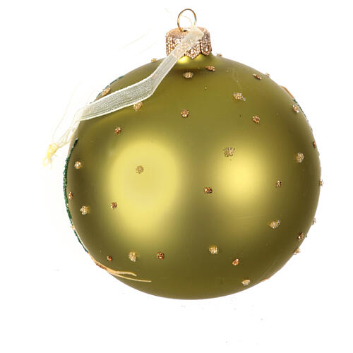 Bola árvore de Natal rena paisagem vidro decorado 10 cm 8