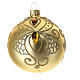 Opaque golden Christmas ball with orange stones, blown glass, 80 mm s6