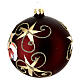 Santa Claus decoupage blown glass bauble 100 mm with opaque red decorations s6