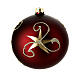 Santa Claus decoupage blown glass bauble 100 mm with opaque red decorations s8