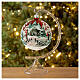 Snowy landscape tree ball with 100 mm matt red blown glass fence s2