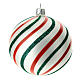 Set of 9 Christmas balls, white red and green blown glass, 100 mm s8
