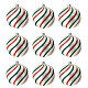 Conjunto 9 bolas de Natal vidro soprado branco vermelho verde 100 mm s2