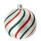 Conjunto 9 bolas de Natal vidro soprado branco vermelho verde 100 mm s4