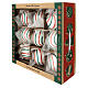 Conjunto 9 bolas de Natal vidro soprado branco vermelho verde 100 mm s5