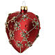 Bola de Natal coração vermelho rede ouro contas vidro soprado 100 mm s3