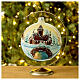Christmas ball of painted blown glass, castle with bridge, 150 mm s3