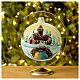 Christmas ball of painted blown glass, castle with bridge, 150 mm s2